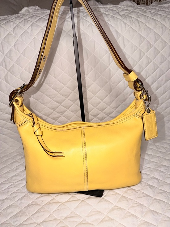 Coach Handbags - Coach Yellow Leather Shoulder Bag